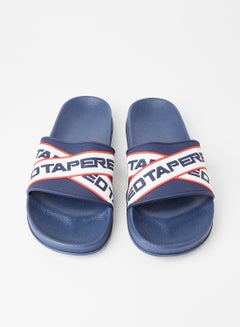 Red Tape Logo Detail Casual Flat Slides Navy  - Image 2