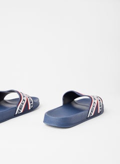 Red Tape Logo Detail Casual Flat Slides Navy  - Image 3