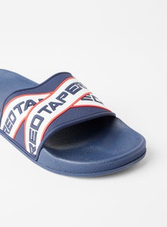 Red Tape Logo Detail Casual Flat Slides Navy  - Image 4
