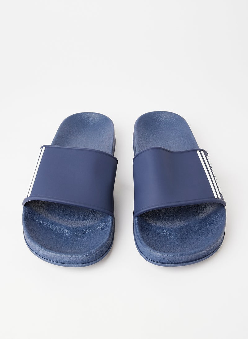 Logo Detail Casual Flat Slides Navy - v1637744992/N49490579V_2