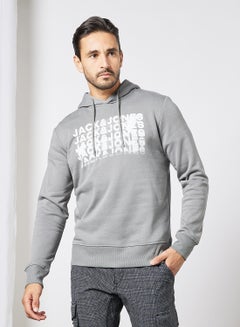 JACK & JONES Repeat Logo Hoodie Grey  - Image 1