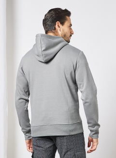JACK & JONES Repeat Logo Hoodie Grey  - Image 4