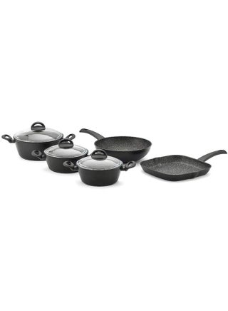 Illa Cook On Rock Induction Cookware Set- 4.5 MM, 8 Pieces Multicolour 20-22-24/28/28/20-22-24cm - v1637750609/N30098237A_1