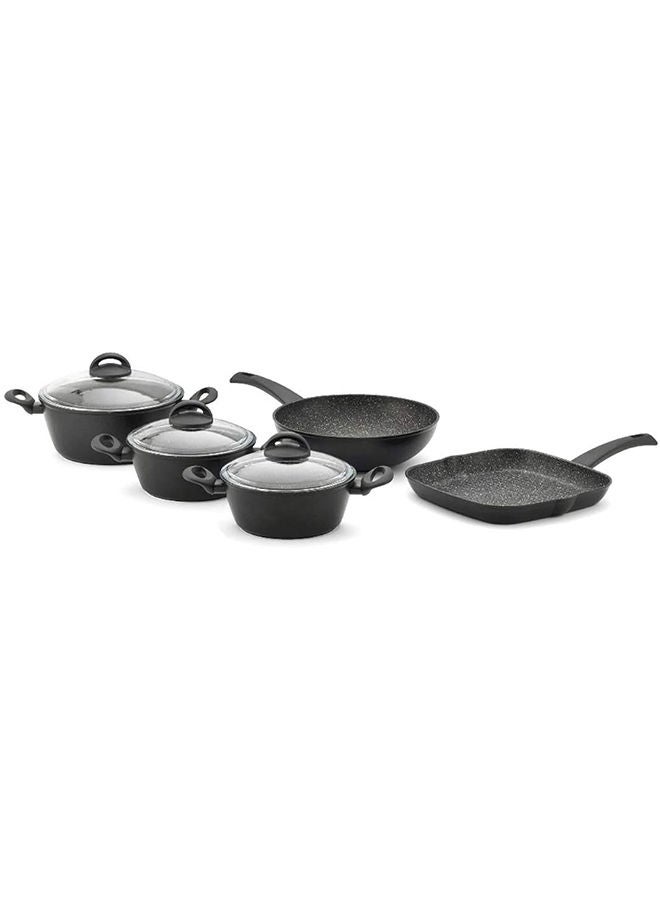 Illa Cook On Rock Induction Cookware Set- 4.5 MM, 8 Pieces Multicolour 20-22-24/28/28/20-22-24cm