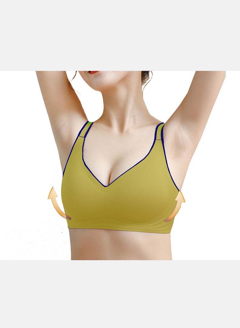 hush-hush mermaid - Mid Impact Seamless Sports Bra Green - Image 1