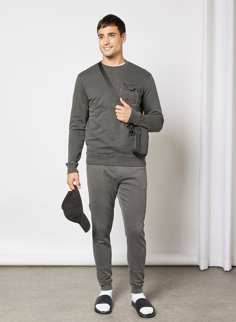 Only & Sons - Chest Pocket Sweatshirt Charcoal - Image 1