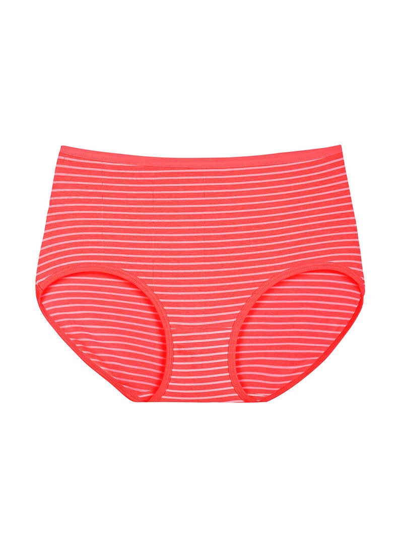 hush-hush mermaid - Large Striped Pattern Brief Red - Image 1
