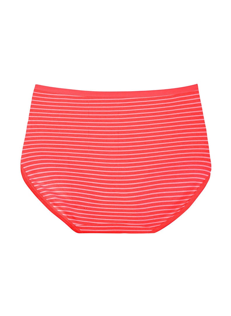 hush-hush mermaid - Large Striped Pattern Brief Red - Image 1