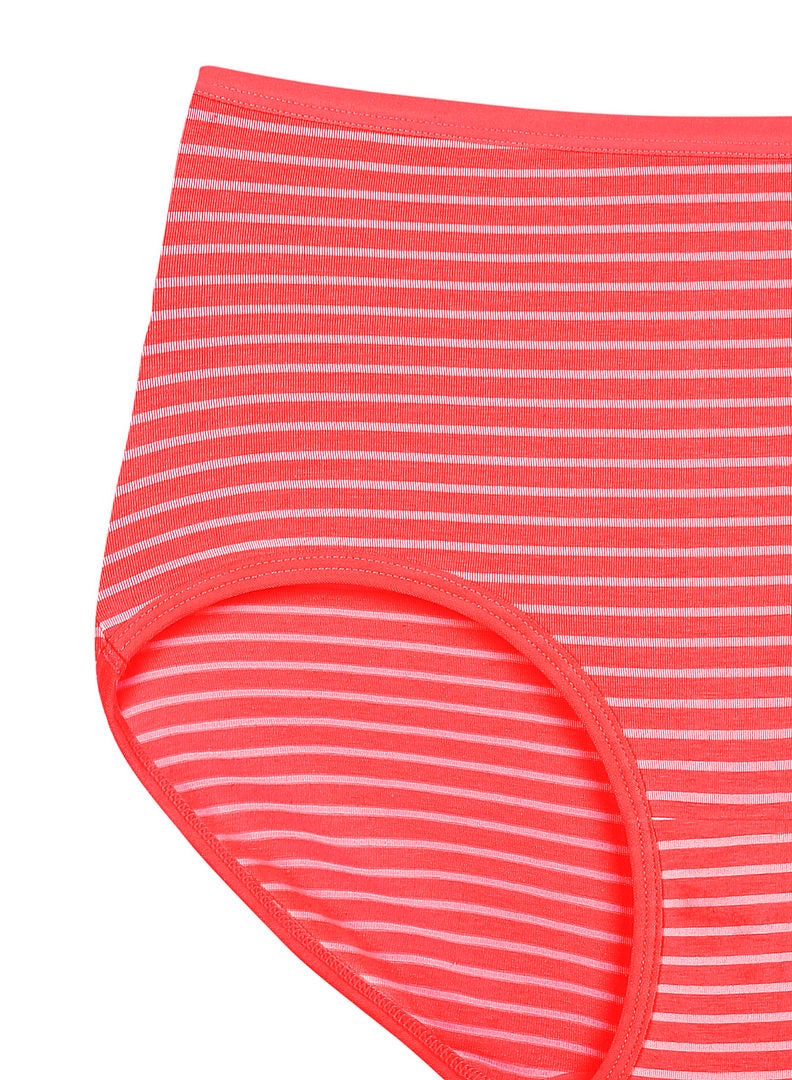 hush-hush mermaid - Large Striped Pattern Brief Red - Image 1