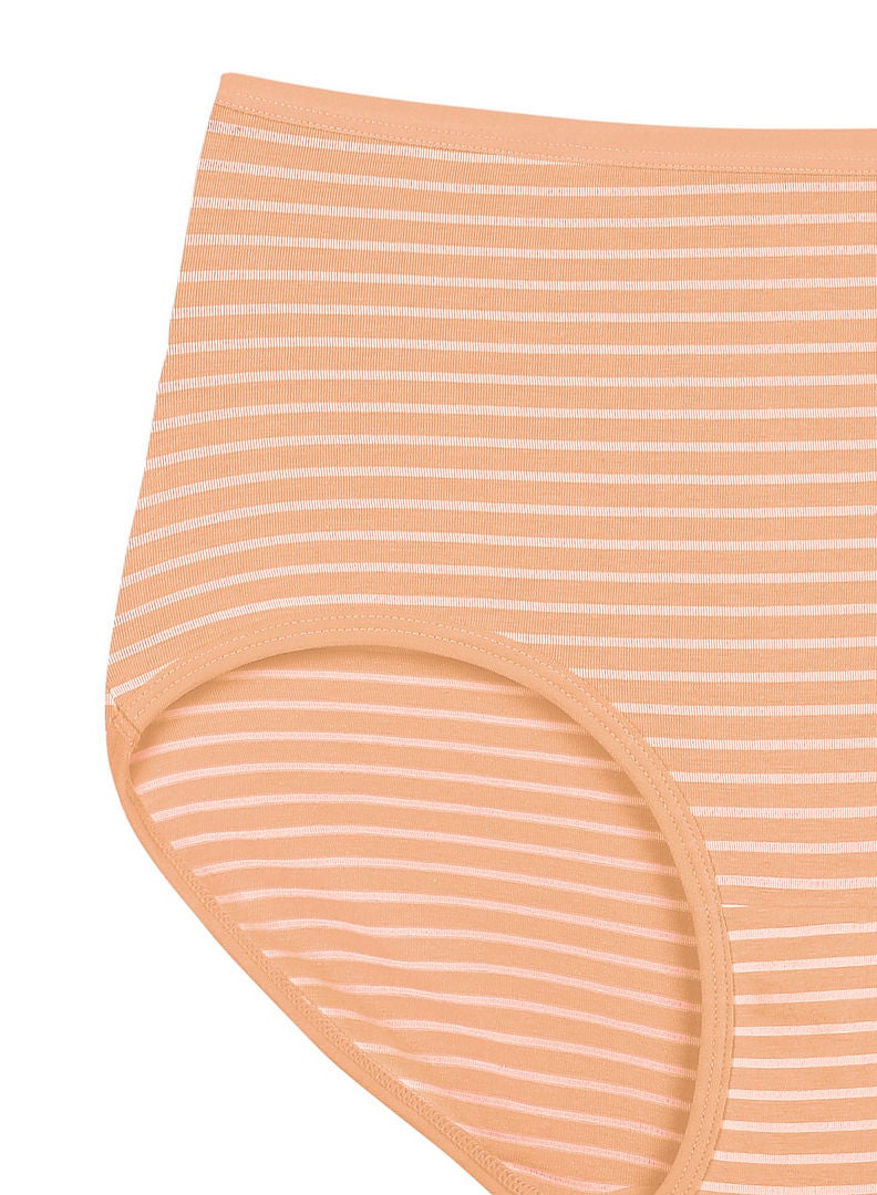 hush-hush mermaid Large Striped Pattern Brief Beige - Image 4