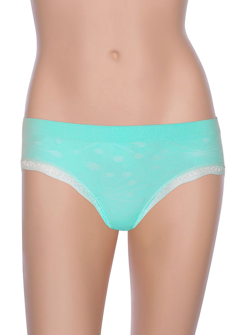 hush-hush mermaid Liner Lace Pattern Soft And Durable Brief Blue - Image 1