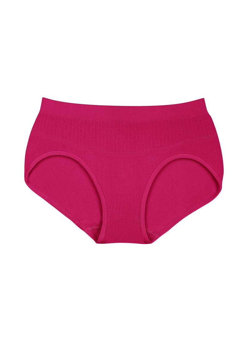 Floral Patterned Soft And Classic Brief Pink