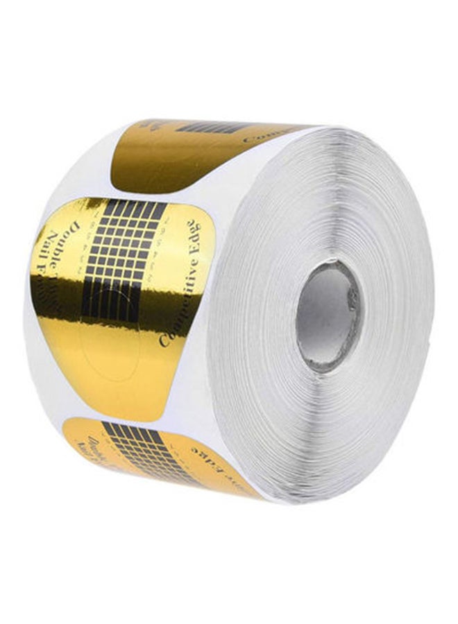 Elite Acrylic Nail Form Sticker Roll White/Gold - Image 1