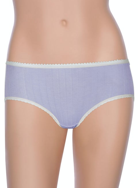 Break-Trim Lace Pattern Smooth And Comfortable Brief Purple