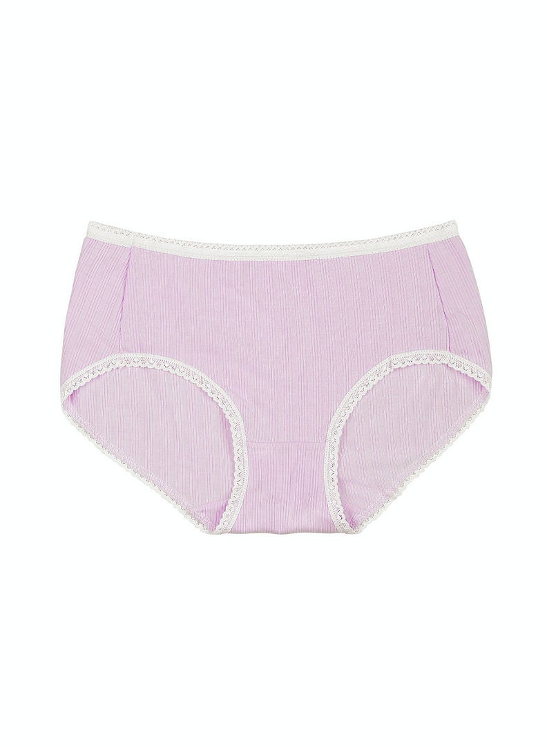 hush-hush mermaid - Break-Trim Lace Pattern Smooth And Comfortable Brief Purple - Image 1