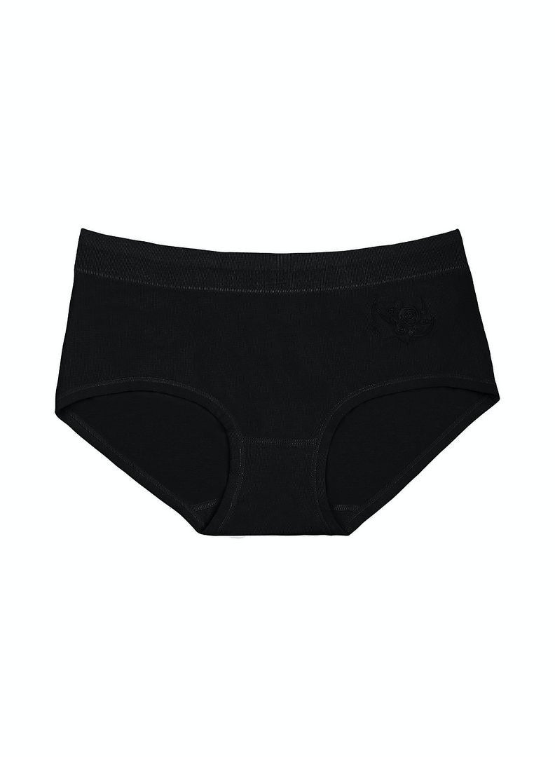 hush-hush mermaid Face Patterned Extremely Soft Premium Brief Black - Image 2