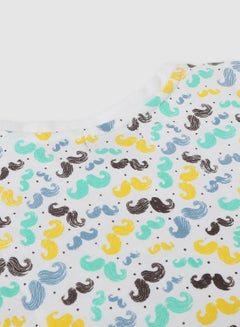 QUWA Boys Elegant All Over Printed Casual Sweatshirt White/Light Blue/Yellow  - Image 4