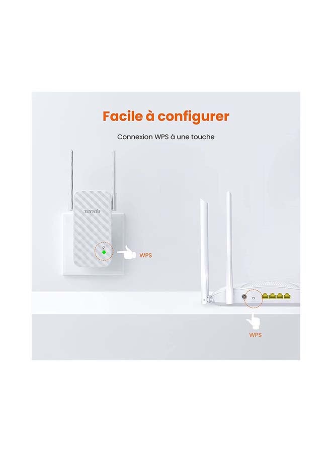Tenda - AC5 V3.0 AC1200 Dual-Band Wireless Router + A9 N300 Universal Range Extender white/white - Image 1