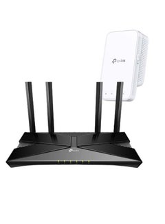 TP-LINK Archer AX10 Router + RE300 Extender Maximum Wireless Coverage for 1BHK & 2BHK Black  - Image 1