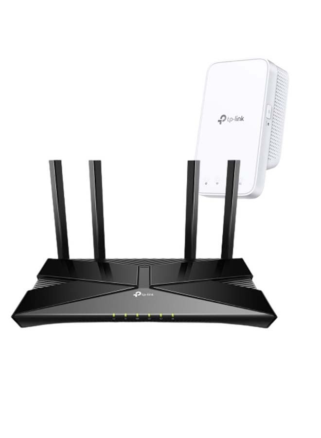 TP-LINK - Archer AX10 Router + RE300 Extender Maximum Wireless Coverage for 1BHK & 2BHK Black - Image 1