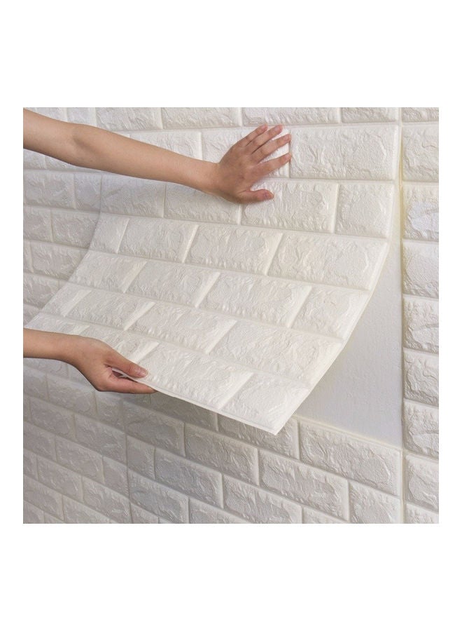 Home 3D Peel And Stick Faux Textured Self Adhesive Removable Easy to Install Wallpaper Beige/Brown 24x6inch - Image 2