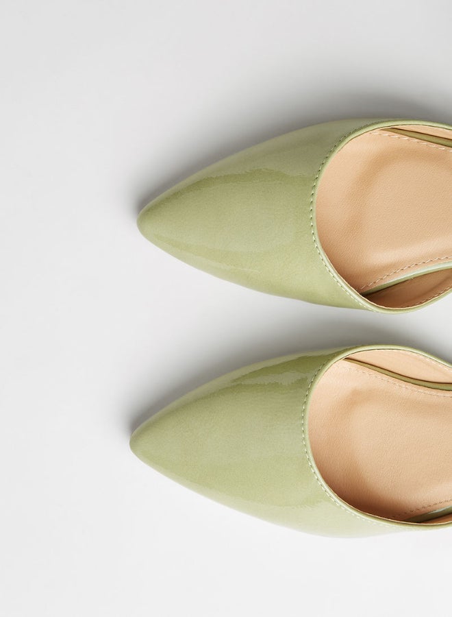 Jove Strap Detail Buckle Closure Pointed Toe Mules Green - Image 3