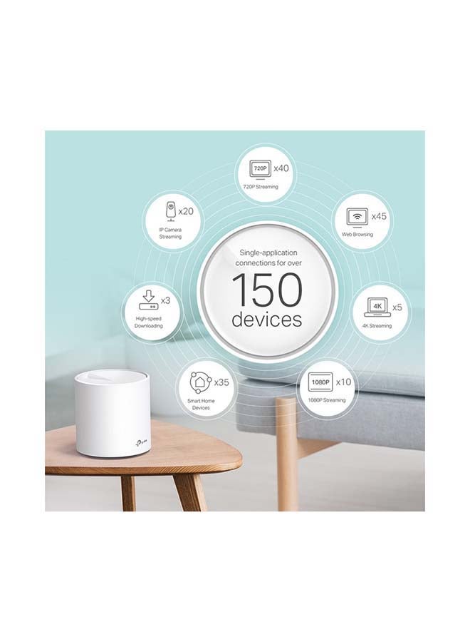 TP-LINK - Deco X60 (3-Pack) AX3000 Whole Home Advanced Mesh Wi-Fi 6 System, Coverage for 4-7+ Bedroom Houses, Connect up to 150 Devices, WPA3 Security & Built-in Antivirus, Parental Controls, Works with Alexa White - Image 1