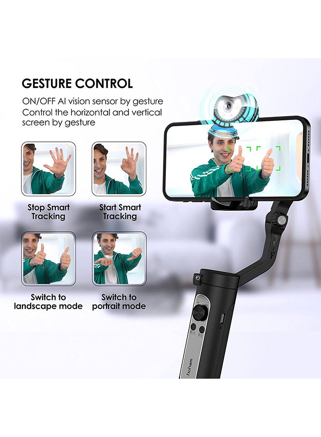 hohem - 2800.0 mAh 3-Axis Handheld Professional Video Stabilizer with Grip Black - Image 1