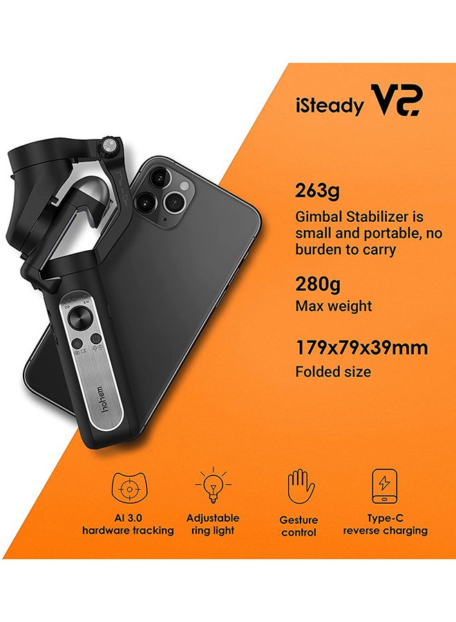 hohem - 2800.0 mAh 3-Axis Handheld Professional Video Stabilizer with Grip Black - Image 1
