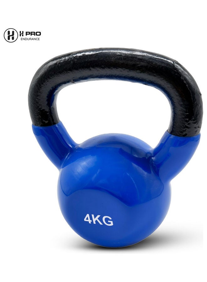 أتش برو كرة أوزان من الحديد المصبوب مطلية بالفينيل| ثقوب تدريب قوية لرفع الأثقال والترطيب والقوة والتدريب الأساسي 4كيلوجرام - Image 2