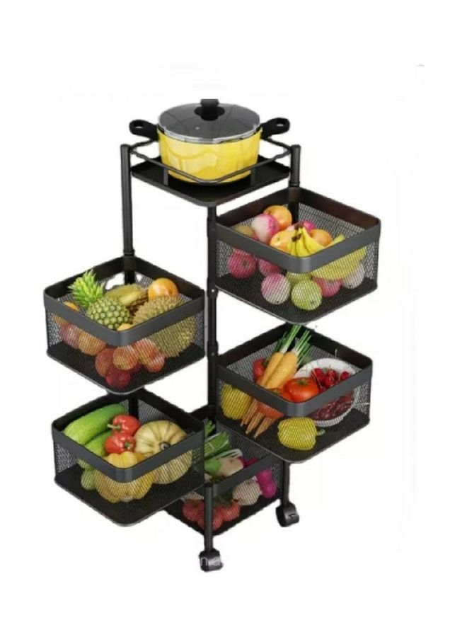 Elegant 5-Racks Storage Cart Black 96 x 26cm