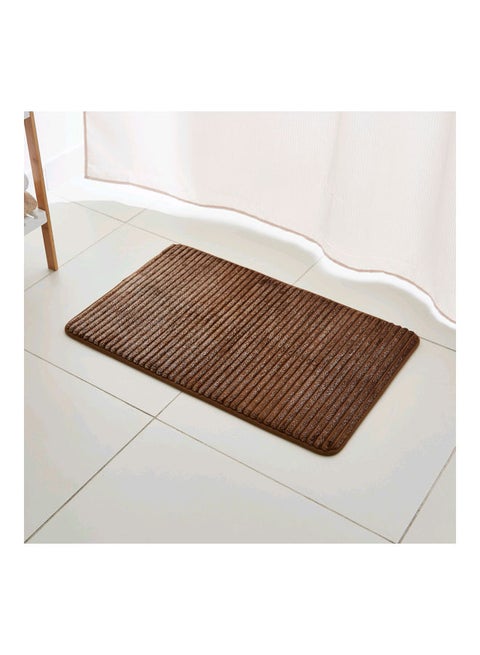 Shimmer Memory Foam Bath Mat Brown 50 X 80cm