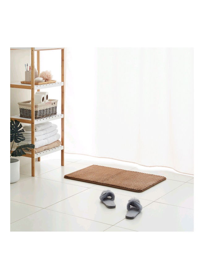Generic - Shimmer Memory Foam Bath Mat Brown 50 X 80cm - Image 1