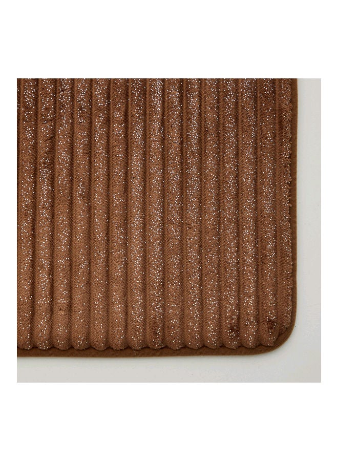 Generic - Shimmer Memory Foam Bath Mat Brown 50 X 80cm - Image 1
