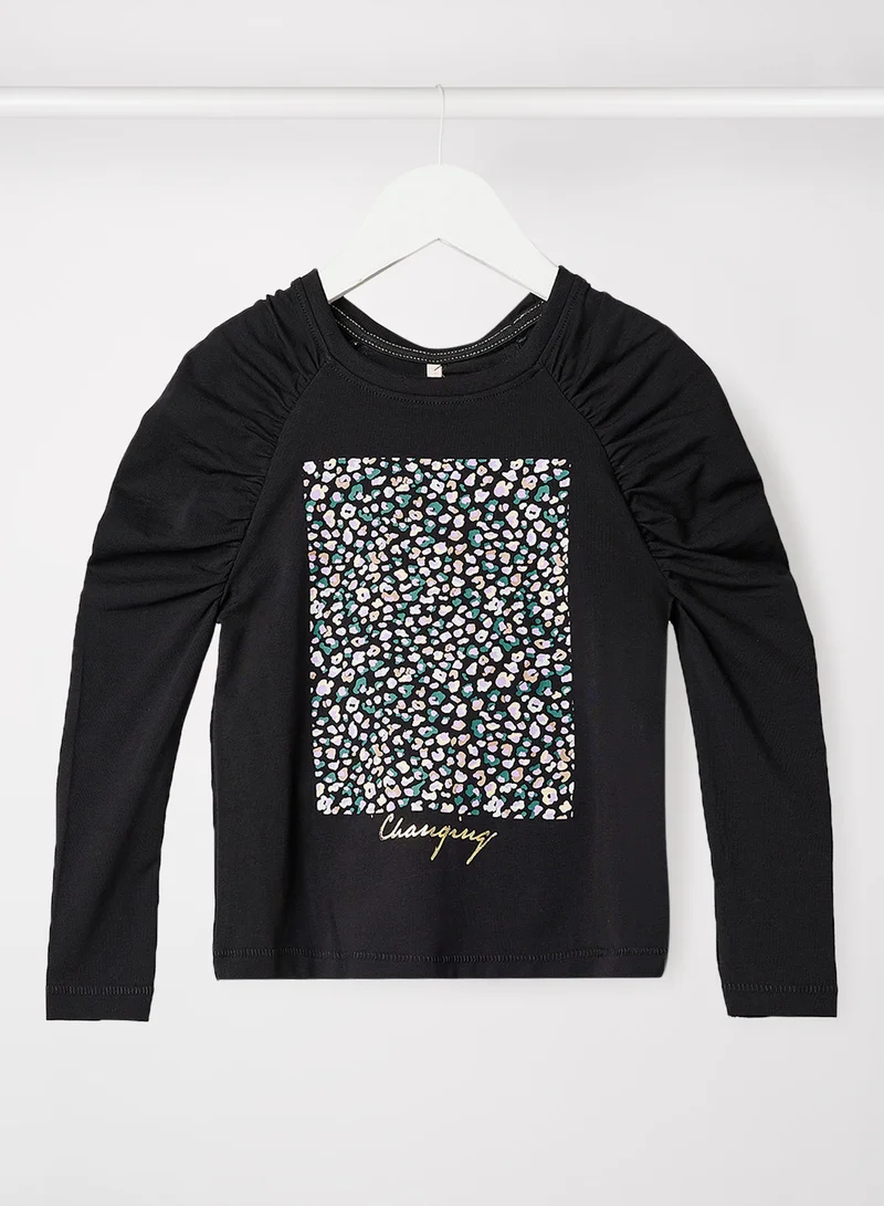 ONLY Kids/Teen Gathered Detail Top Black