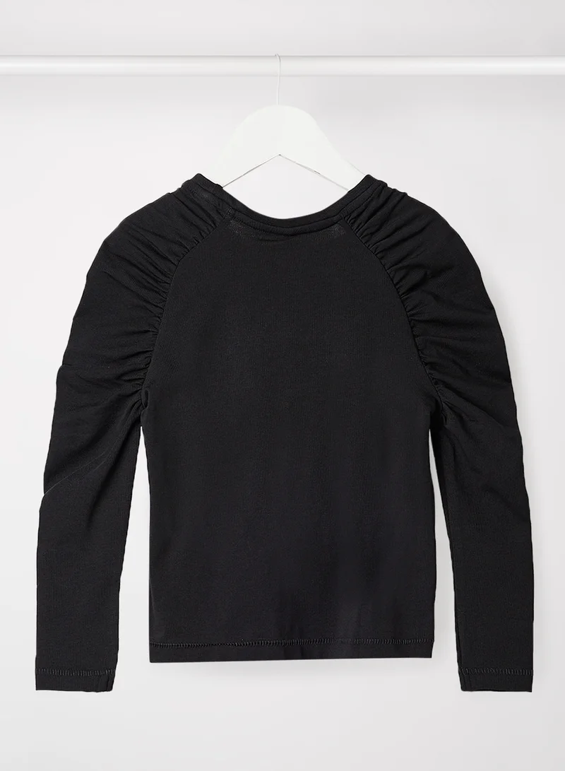 ONLY Kids/Teen Gathered Detail Top Black