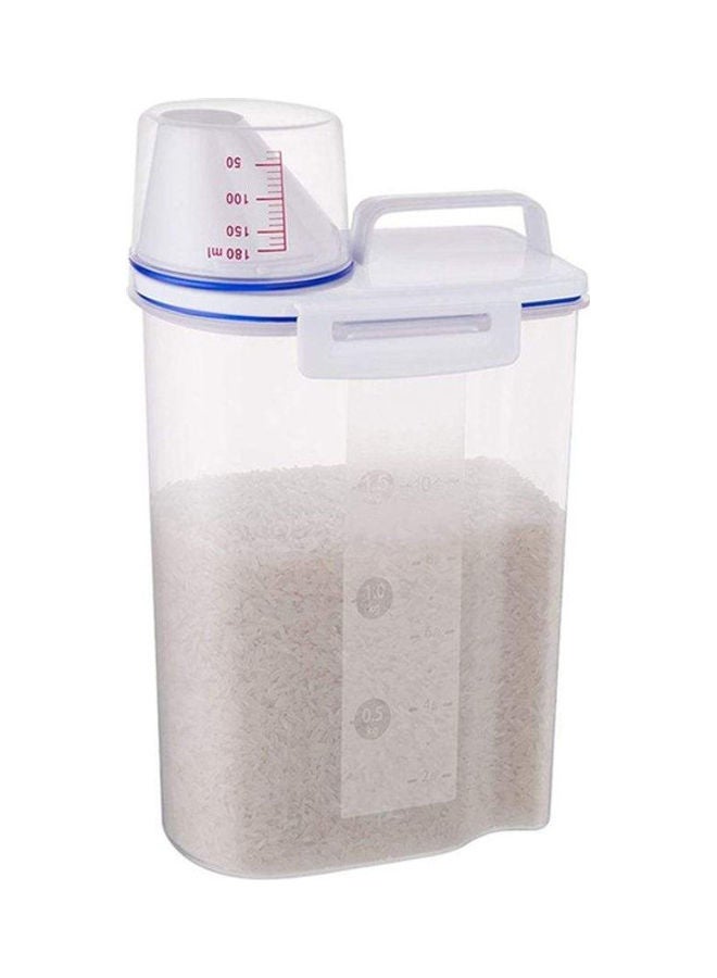 MARGOUN - 6-Piece Airtight Rice, Bean, Cereal Storage Container Bin With Measuring Cup Clear 2500ml - Image 1