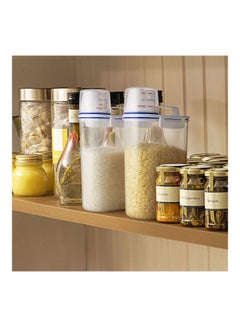 MARGOUN Pack of 2 Airtight Rice Bean Cereal Storage Container Bin With Measuring Cup Clear 2500ml  - Image 3