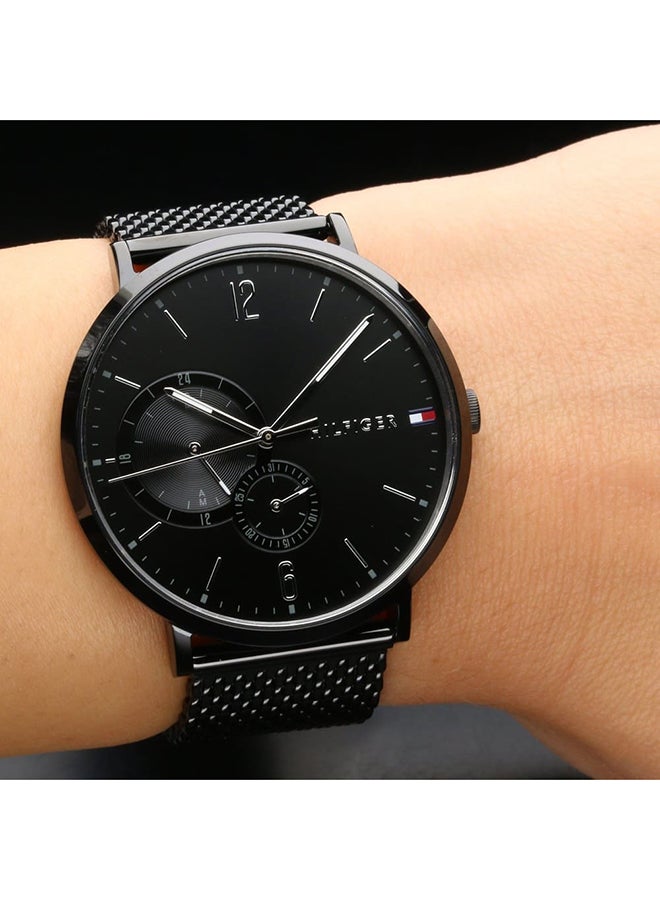 تومي هيلفيغر ساعة يد بروكلين كرونوغراف بسوار من المعدن مقاس 40 مم - لون أسود - طراز 1791507 للرجال - Image 5