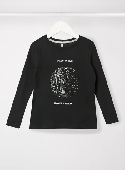 ONLY Kids/Teen Embellished T-Shirt Black