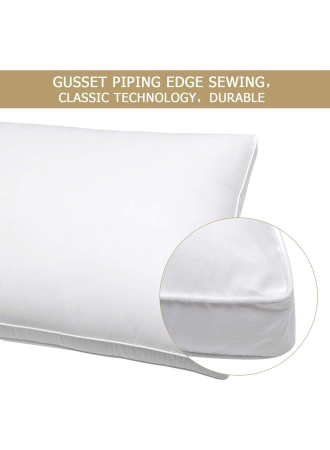 Florence 2-Piece Down Feather Alternative Double Piping Pillow 1300 Grams Cotton White 50 x 75cm - Image 2