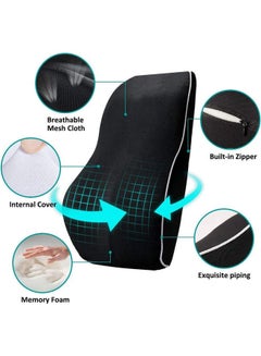 NuSense Support Pillow Breathable Mesh Back Cushion Cotton Black 42cm  - Image 3