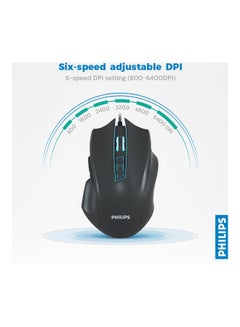 Philips USB Wired Gaming Mouse Black  - Image 3