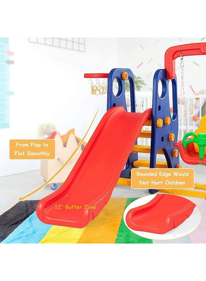 RBWTOYS - 3 In 1 Swing Slide Activity Set With Basketball Hoop For Kids - Image 1