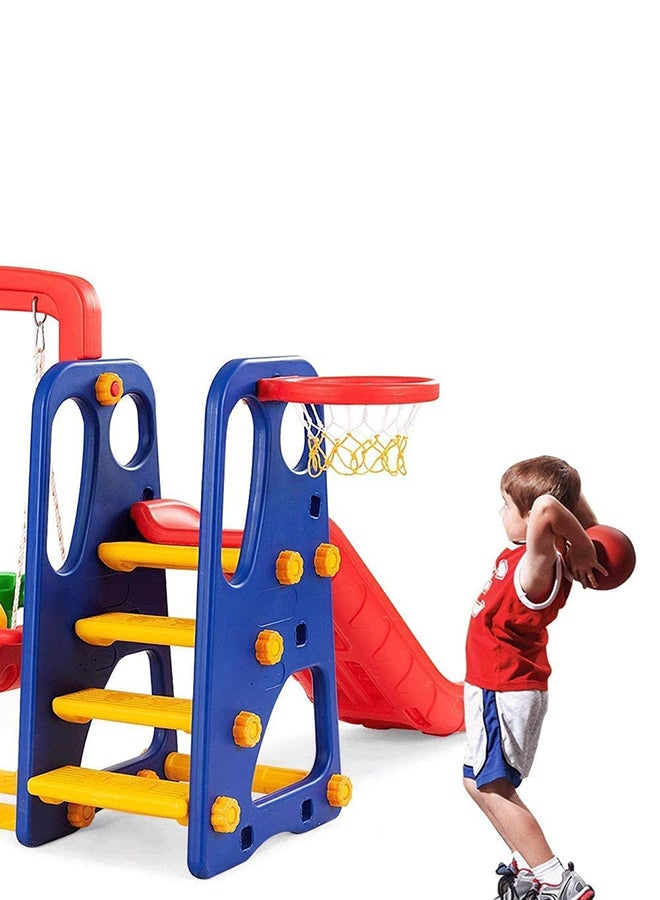 RBWTOYS Swing Slide Play Set With Basketball Hoop For Kids  - Image 2