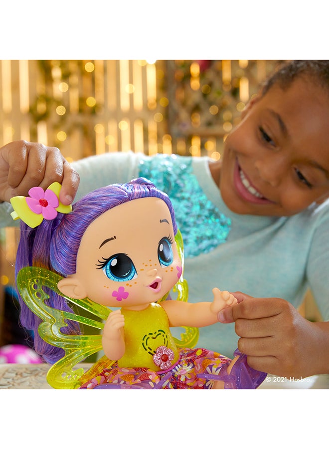 Baby Alive GloPixies Doll, Siena Sparkle, Glowing Pixie Doll Toy for Kids Ages 3 and Up, Interactive 10.5-inch Doll Glows with Pretend Feeding