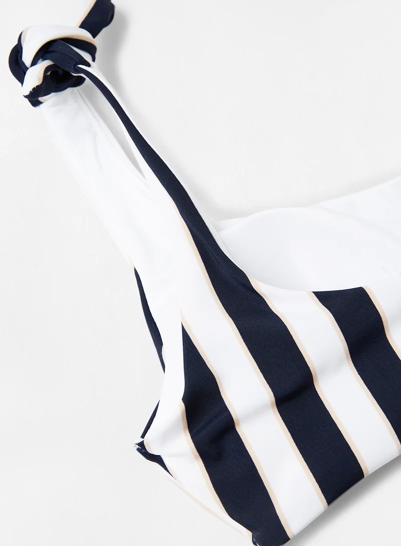 Reserved Striped Bikini Top Navy/White