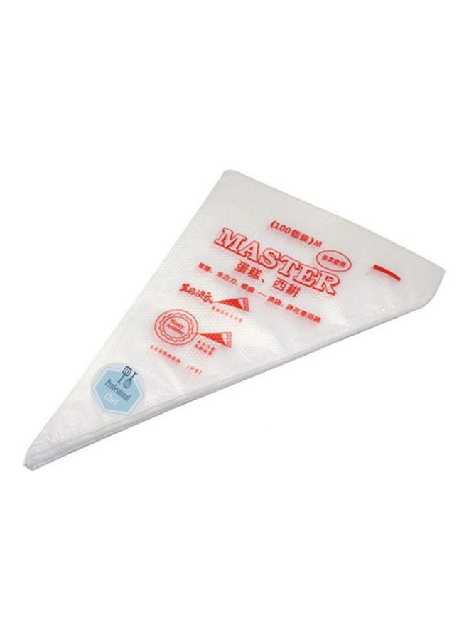 Professional Chef 100-Piece Disposable Cake Decorating Bag Clear 26x17x1.5cm  - Image 1