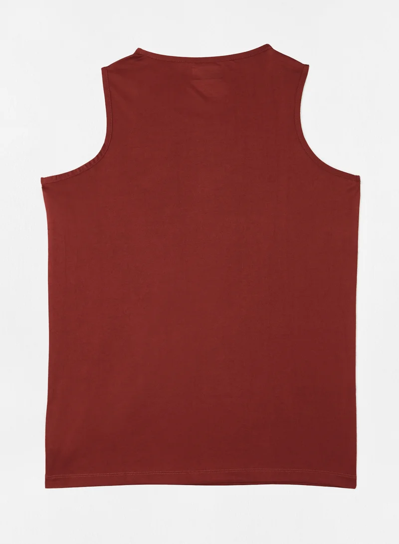 ABOF Basic Regular Fit Round Neck Player 20 Printed Vest Dark Brown
