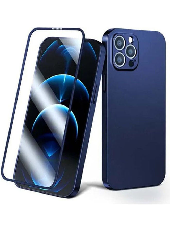 JOYROOM Joyroom Jr-Bp935 360 Full Case Front And Back Cover iphone 13 + Screen Protector Blue Black  - Image 1